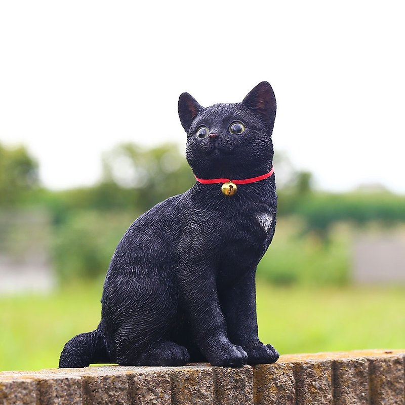 Devalier ca89bk [Genuine] Cat Figurine Black Cat Resin Gift Cute Birthday Gift