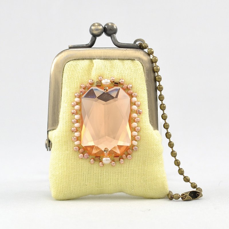 little pouch, ring case, sparkly pouch, bag charm, coin purse, pill case No,19 - 化妆包/杂物包 - 塑料 黄色
