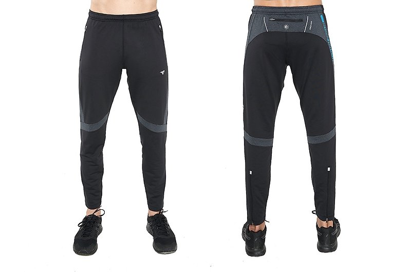 【SUPERACE】男款四向弹性针织训练长裤 - 男装运动裤 - 聚酯纤维 黑色