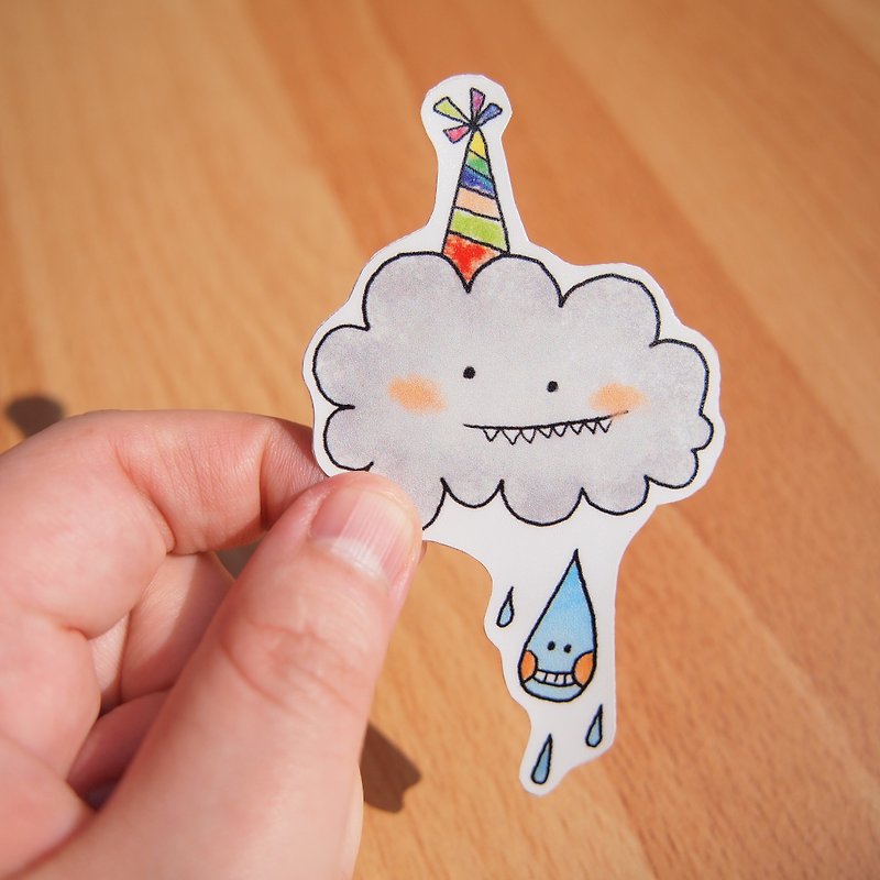 防水贴纸 - 乌云和雨滴 - 贴纸 - 纸 多色