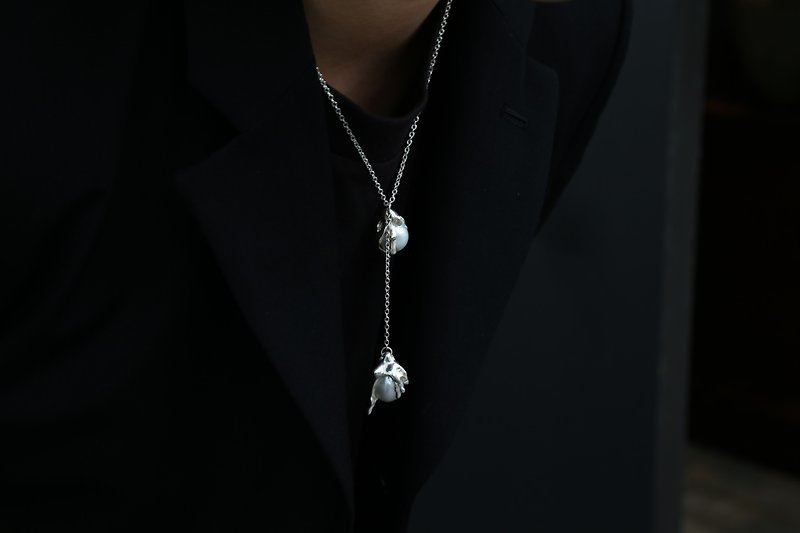 巴洛克珍珠项链 - 项链 - 珍珠 银色