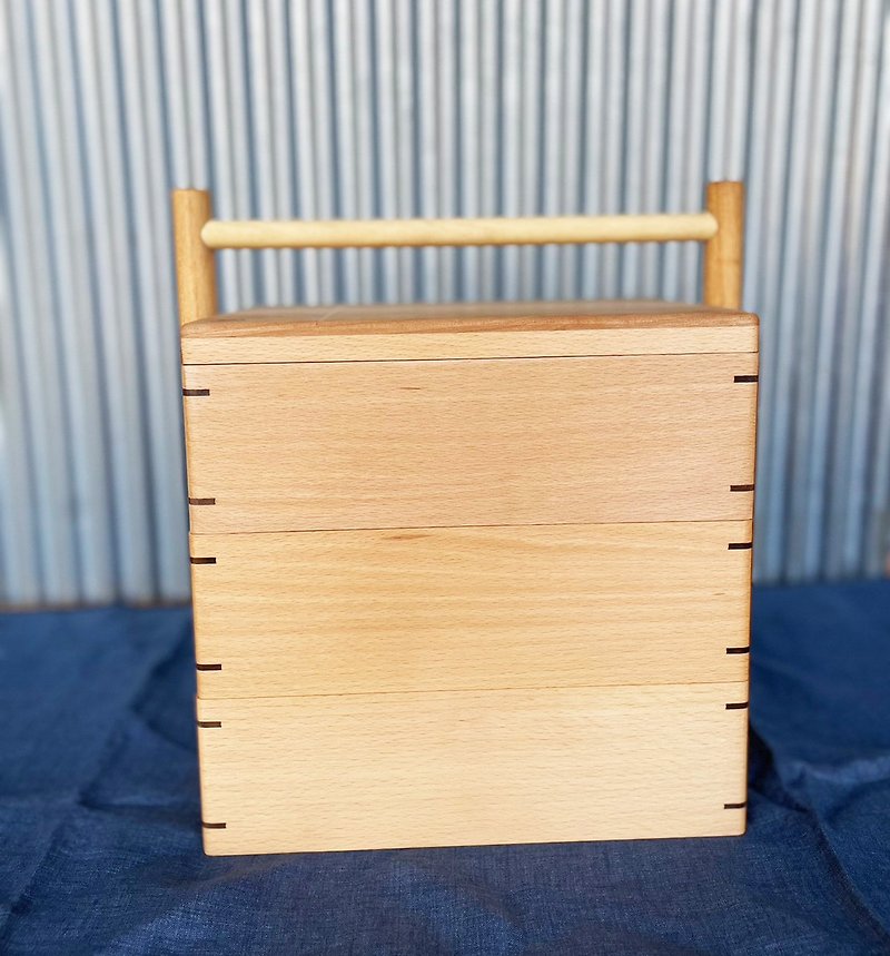 有礼木提盒(三层) - 收纳用品 - 木头 