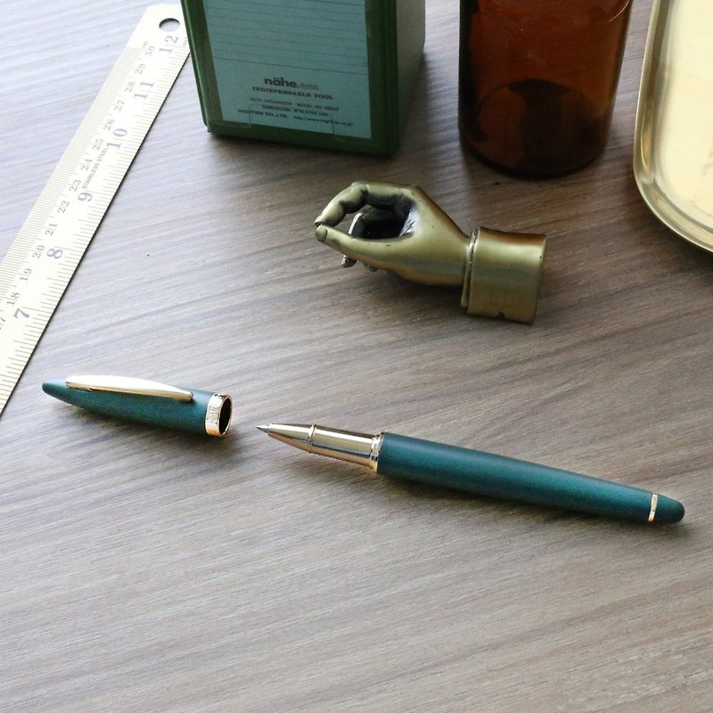【定制化礼物】HAPPYMT开心钢珠笔-森林绿金夹 可快速出货 - 钢珠笔 - 铜/黄铜 绿色