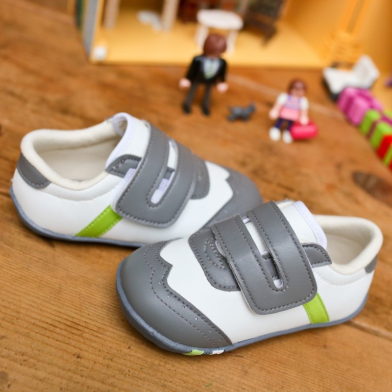 Noah小绅士灰白宝宝鞋 12号 - 童装鞋 - 其他材质 白色