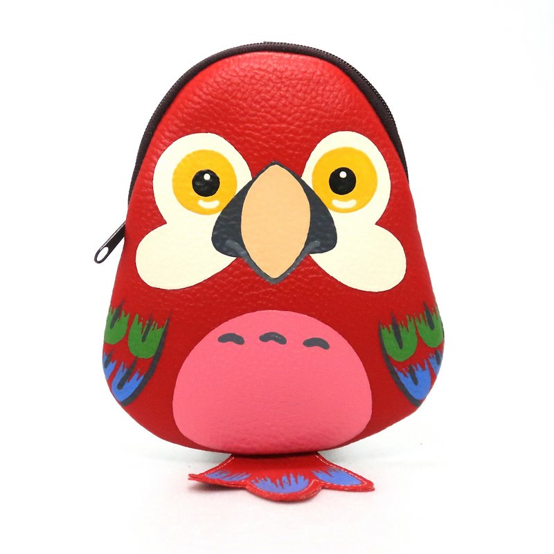 【雙11折扣】Red Parrot Macaw coin purse ,small wallet bag with zip.various card pocke