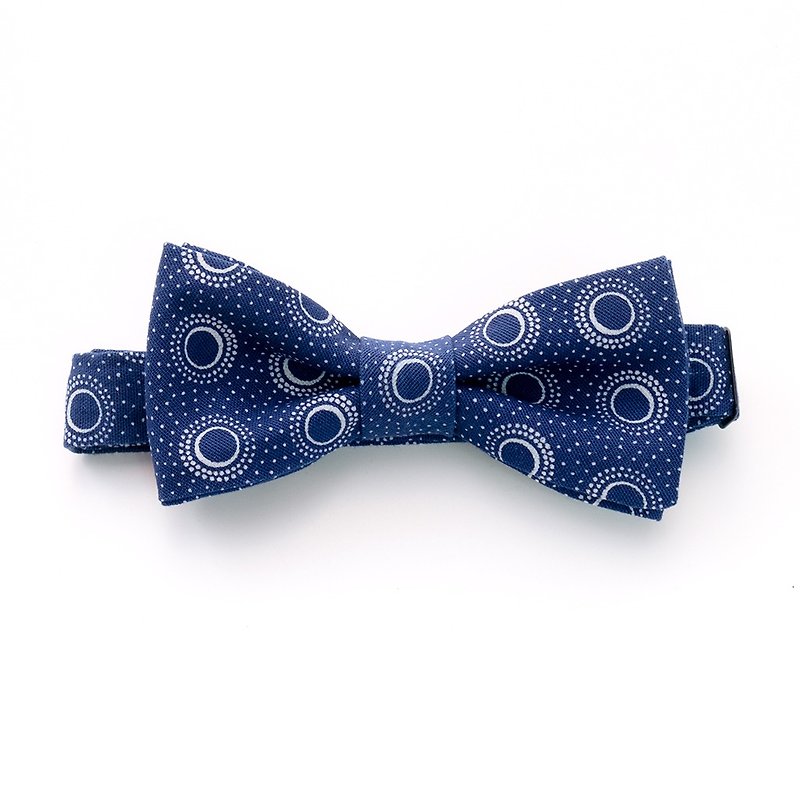 INDIGO DOT BOW TIE - 领带/领带夹 - 棉．麻 蓝色
