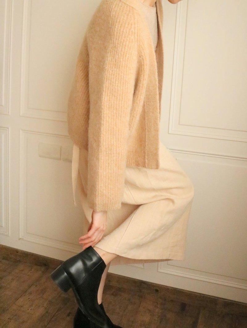 Noriko Cardigan - 女装针织衫/毛衣 - 羊毛 咖啡色
