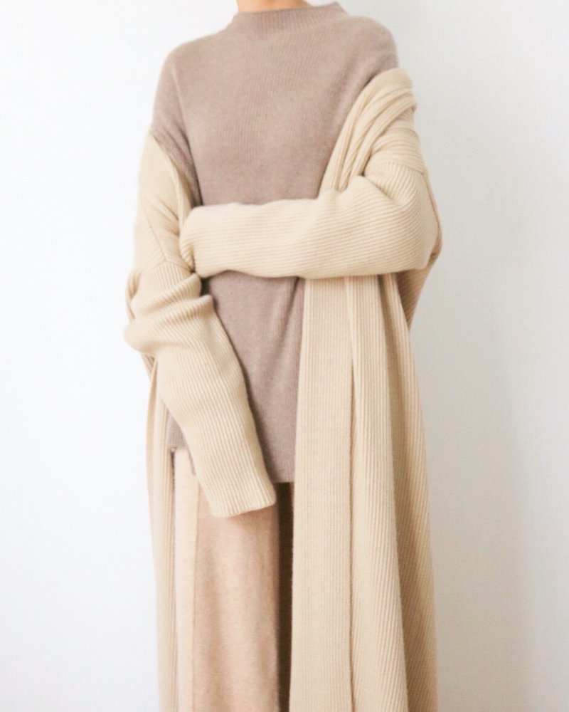 Forme Sweater- 半高领80%喀什米尔羊毛长毛衣(Outlet Sale) - 女装针织衫/毛衣 - 羊毛 咖啡色