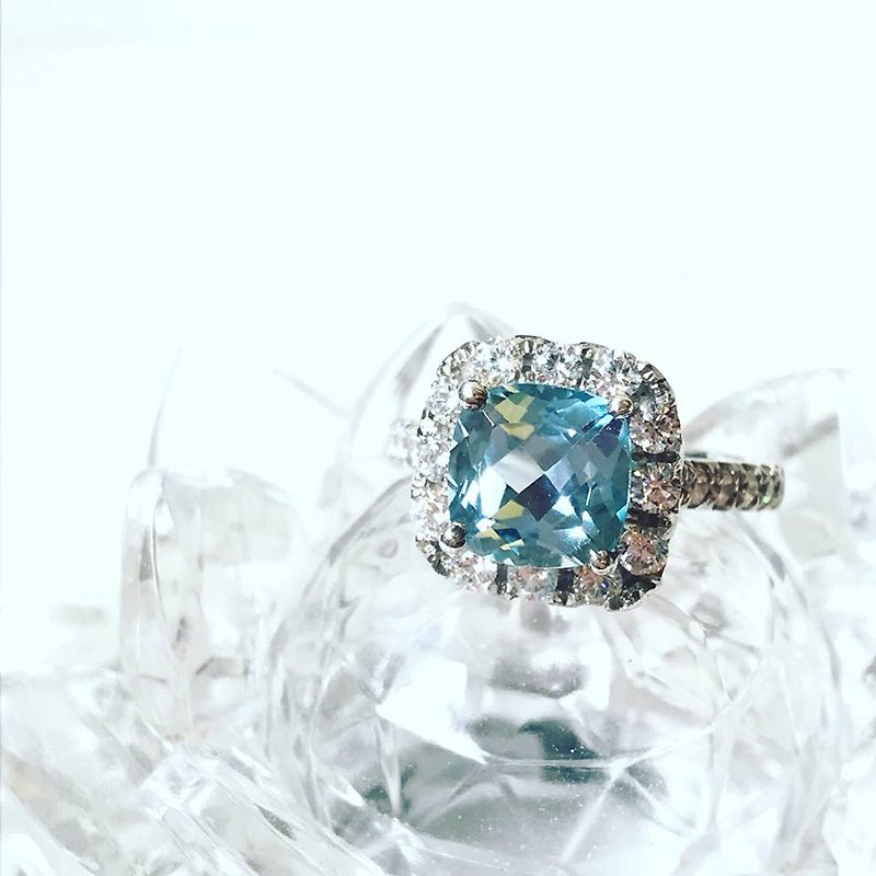 经典湛蓝  拓帕石戒指 - 戒指 - 其他材质 蓝色