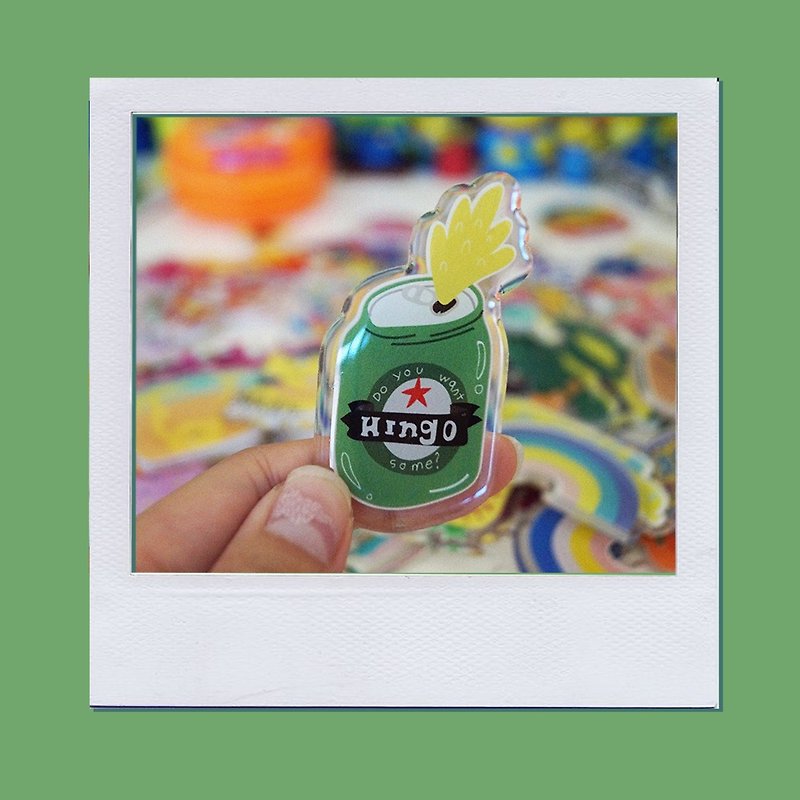 Keychain & Brooch "Beer" - 钥匙链/钥匙包 - 塑料 多色
