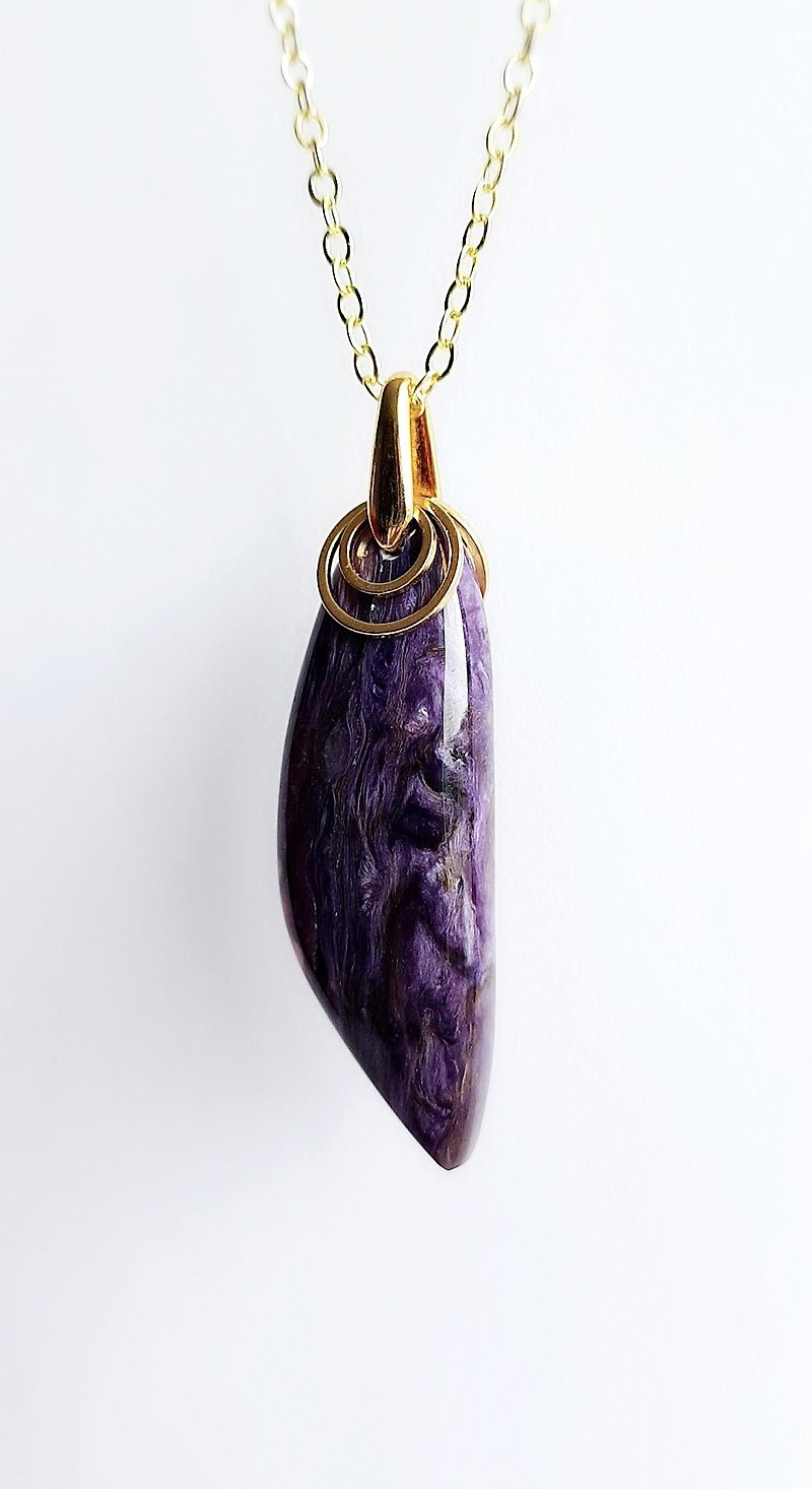 宝石系 ‧ 女爵 天然矿石 紫龙晶 黄铜 ‧ 项链 - 项链 - 宝石 紫色
