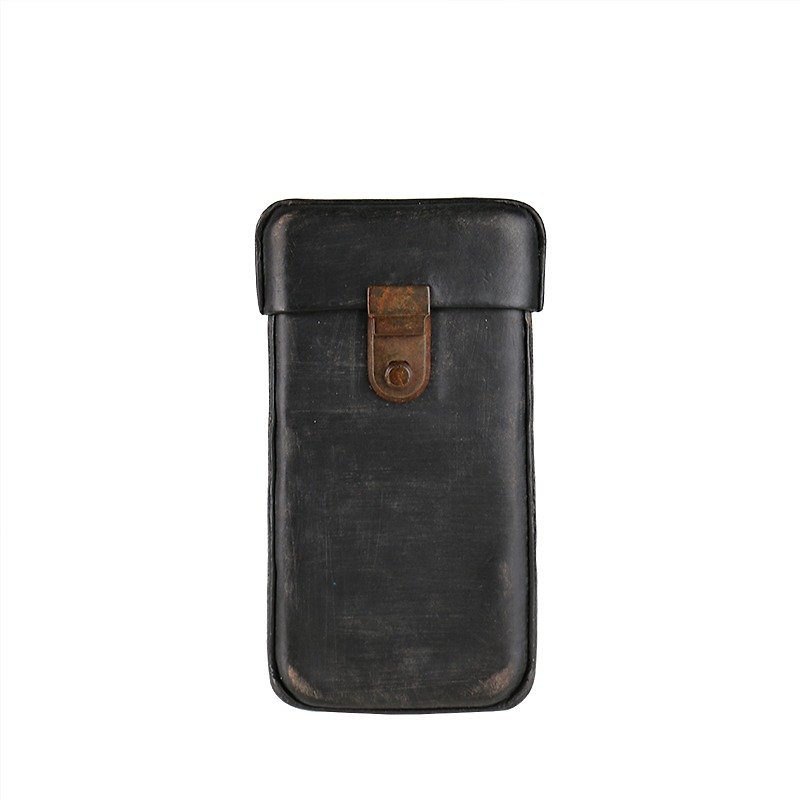最后一件【 HANDOS 】复古经典水洗牛皮 iPhone 保护套 - 手机壳/手机套 - 真皮 黑色