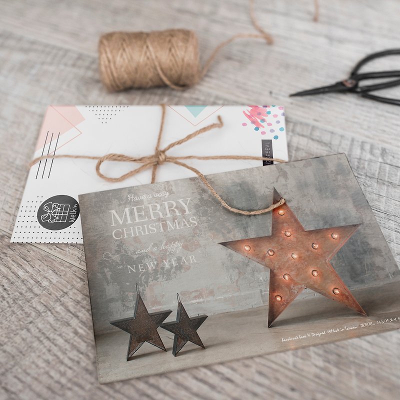 圣诞卡片 情境 星星【CM18013】洛可可草莓 WELKIN手创明信片 - 卡片/明信片 - 纸 
