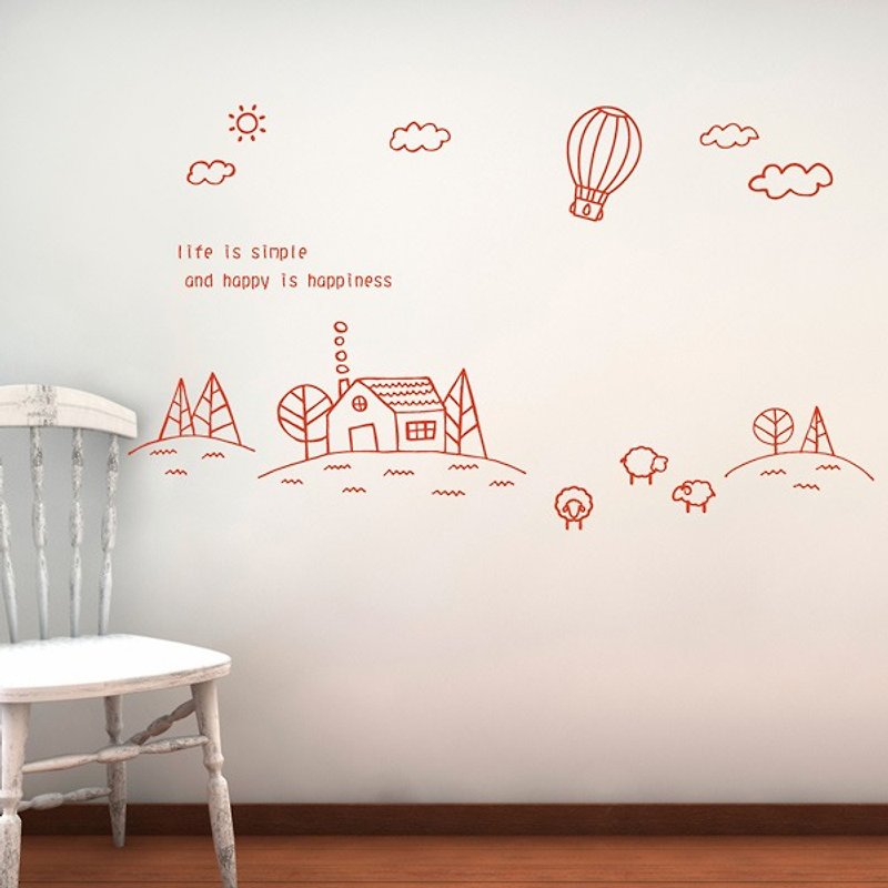 Smart Design 创意无痕壁贴◆ 乡村午后 (8色) - 墙贴/壁贴 - 纸 红色
