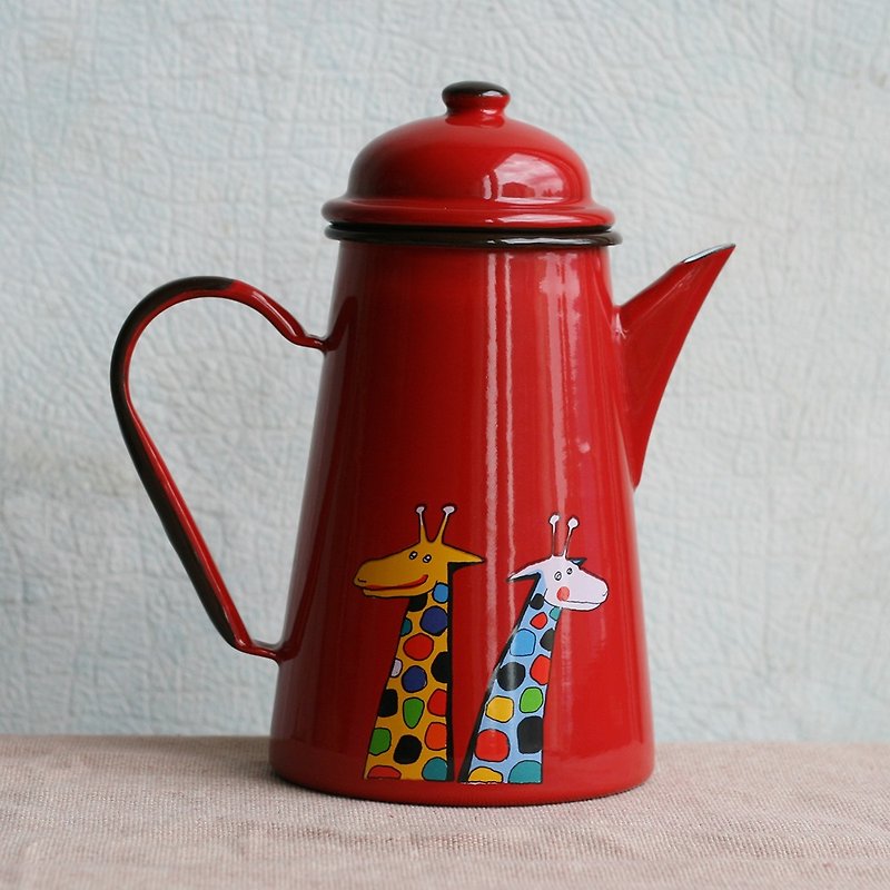 Smaltum布拉格 珐琅咖啡壶 促咪长颈鹿 茄红 (FDN000542) - 咖啡壶/周边 - 珐琅 红色