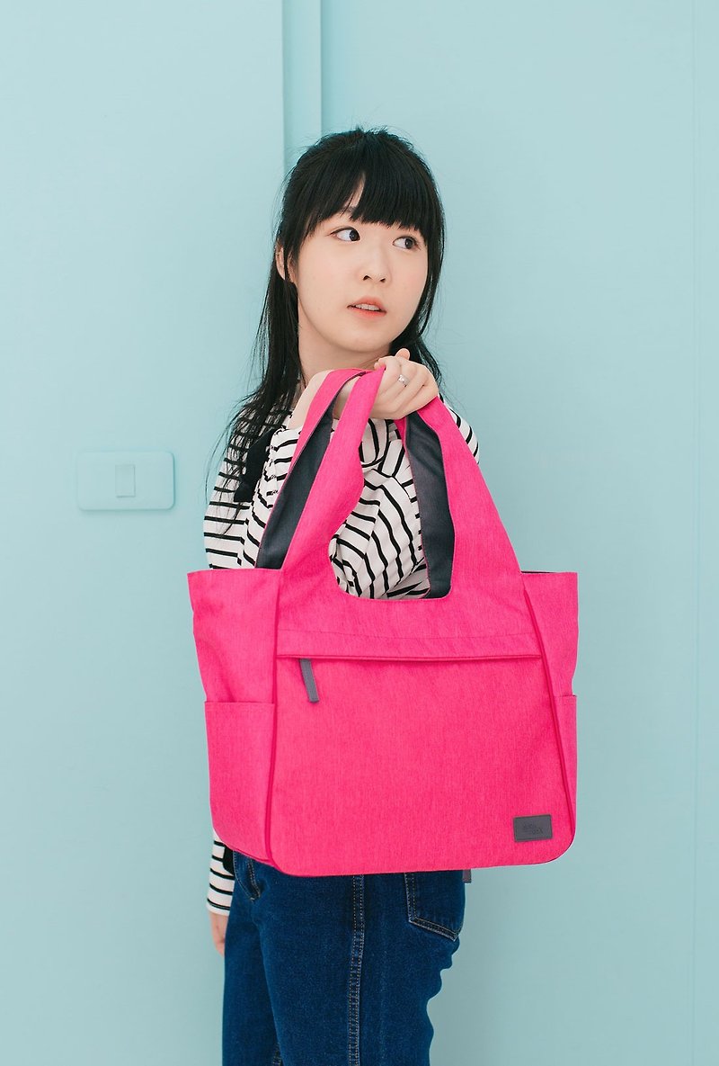 deep pink shoulder bag,sport bag, gym bag - 侧背包/斜挎包 - 聚酯纤维 粉红色