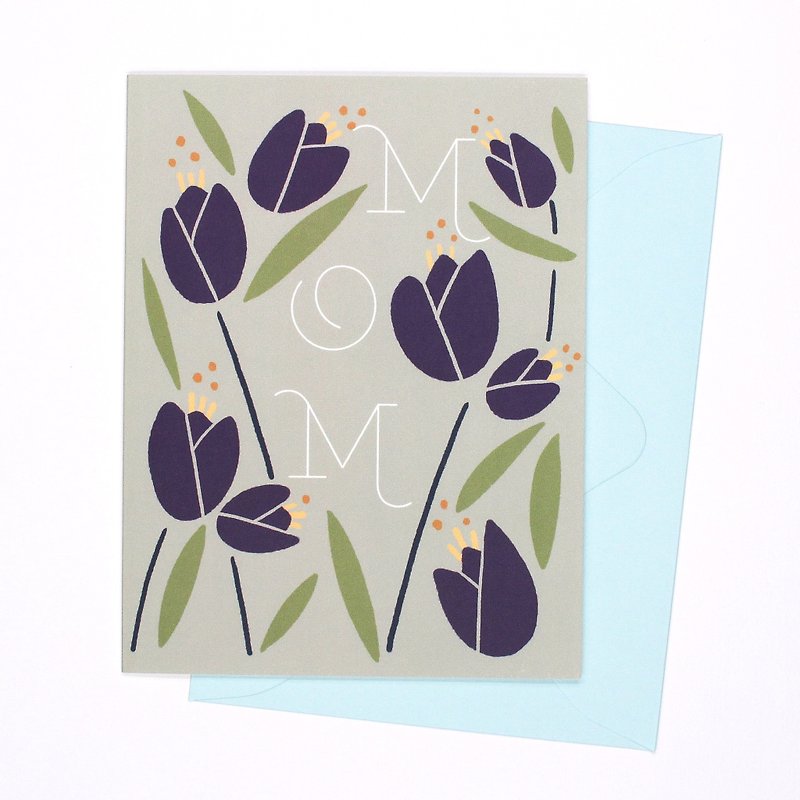 纸 卡片/明信片 紫色 - Card for Mom - Tulip
