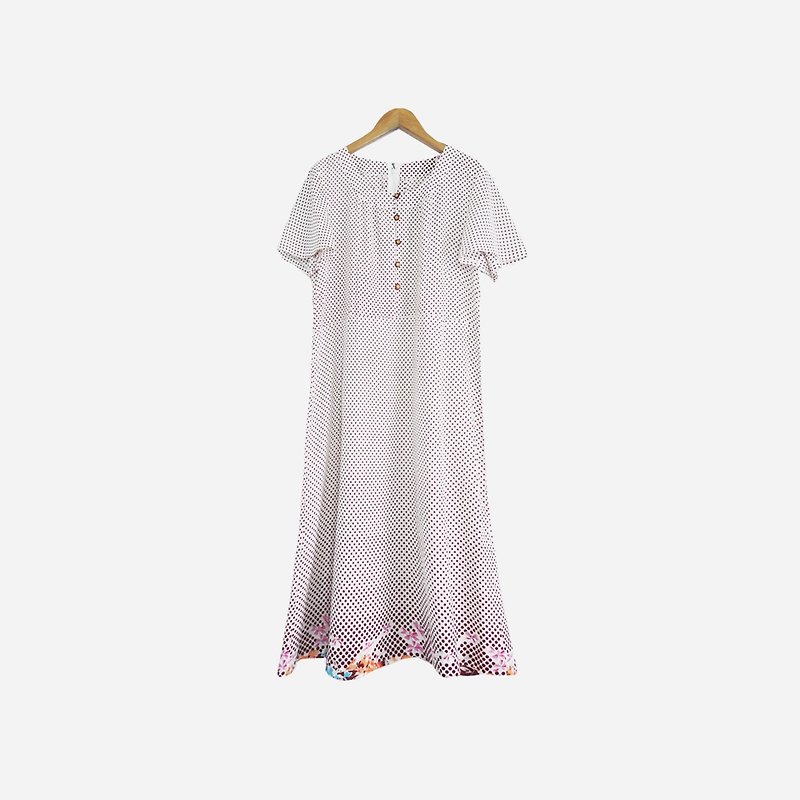 脱臼古着 / 红白水玉洋装no.866 vintage - 洋装/连衣裙 - 聚酯纤维 白色