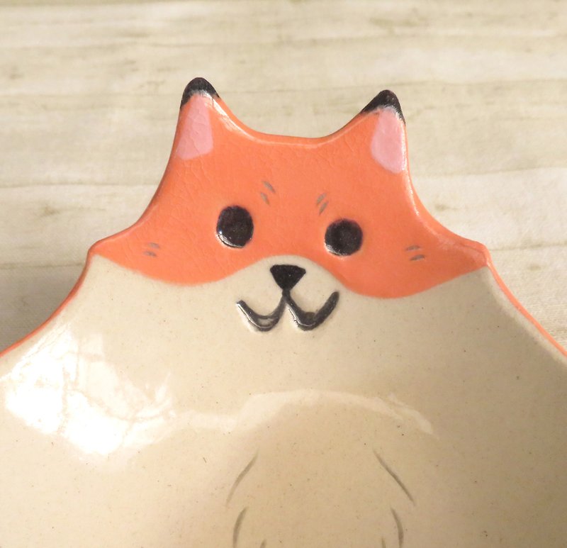 DoDo手作 动物造型碗-狐狸浅碗 - 碗 - 陶 橘色