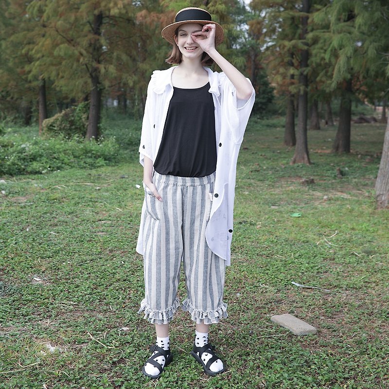 黑点点白色长款衬衫 - imakokoni - 女装衬衫 - 其他材质 白色