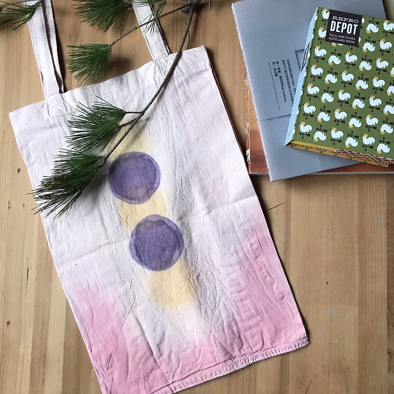 植物染购物棉袋(大容量)－粉色日光 - 手提包/手提袋 - 棉．麻 多色