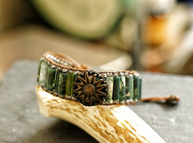 水草玛瑙手链 ( Moss Agate Bracelet ) - 手链/手环 - 半宝石 绿色