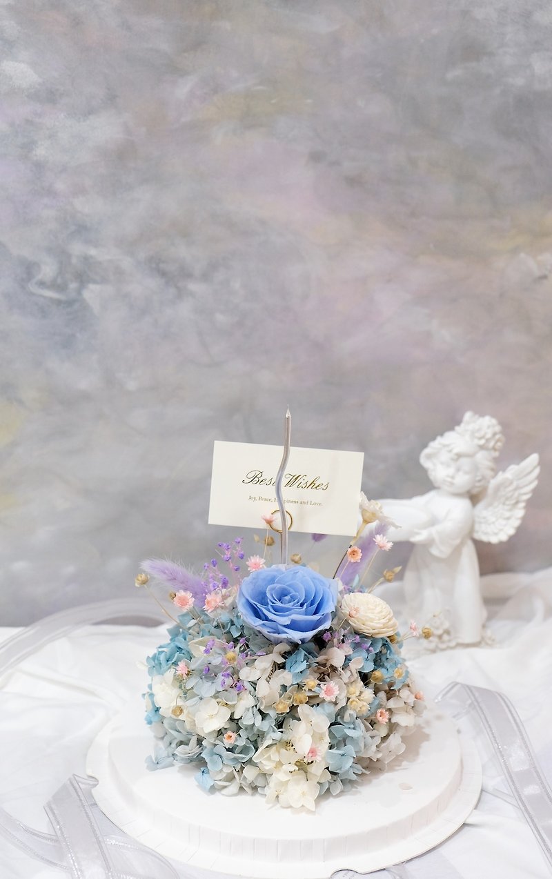 花蛋糕 生日礼物 开幕礼 情人节 - 干燥花/捧花 - 植物．花 蓝色