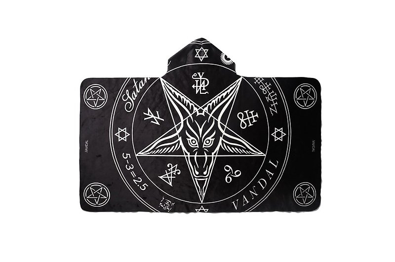 VANDAL Satanism居家连帽毛毯 - 被子/毛毯 - 聚酯纤维 黑色