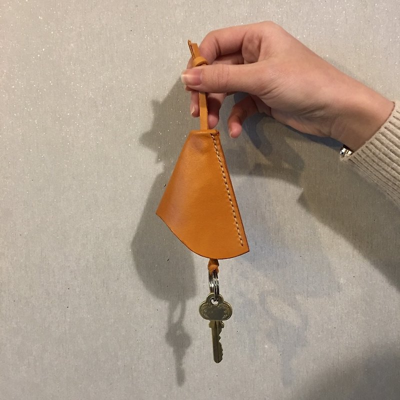 手工皮革植鞣皮Key钥匙包 礼物 定制化 - 钥匙链/钥匙包 - 真皮 橘色