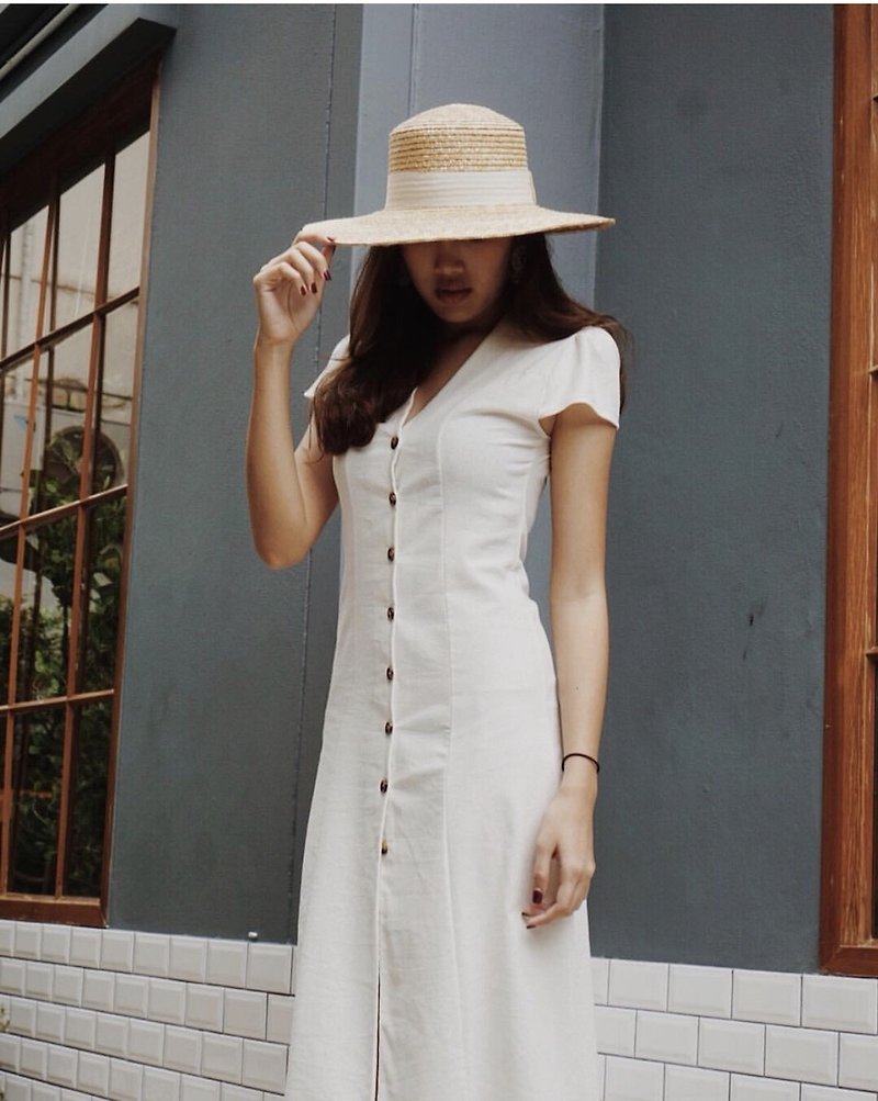 DRESS - MILLY / Cotton - 洋装/连衣裙 - 棉．麻 白色