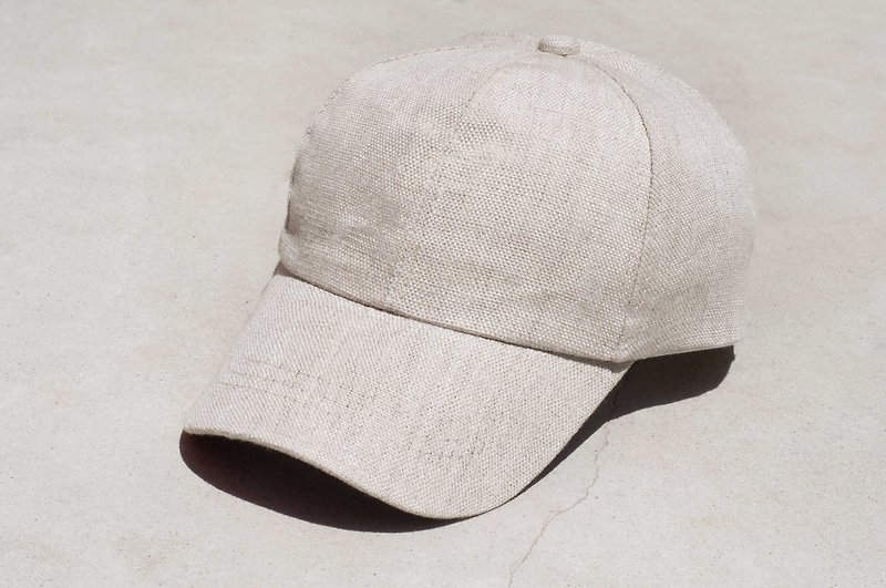棉麻帽 鸭舌帽 编织帽 渔夫帽 遮阳帽 手工帽 运动帽-自然原味帽 - 帽子 - 棉．麻 多色
