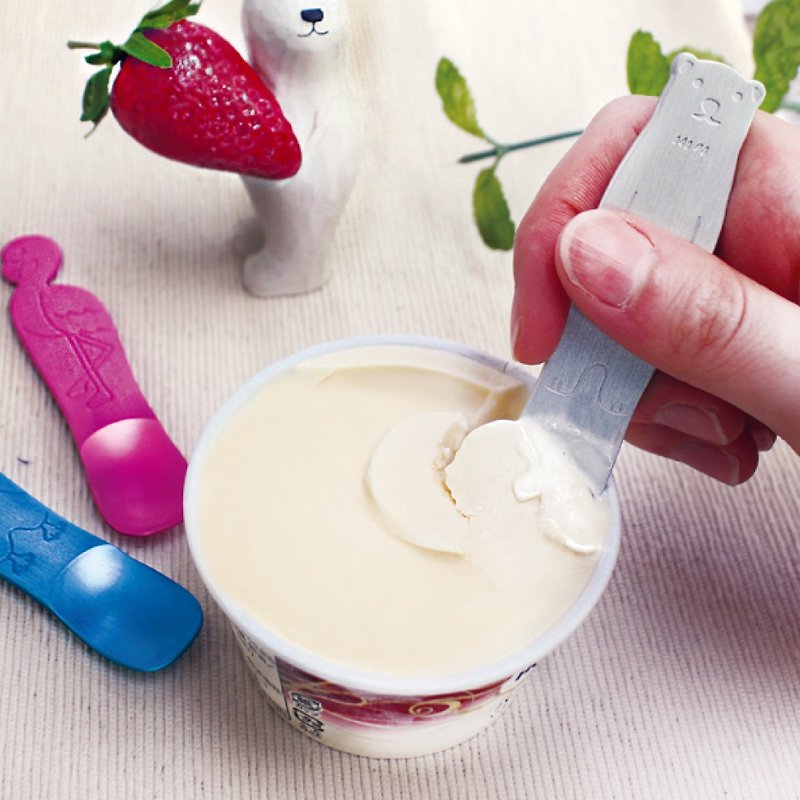 Spoon Cutlery Ice Cream Animal Spoon Stainless Steel Gift Penguin Made In Japan - 餐刀/叉/匙组合 - 不锈钢 白色