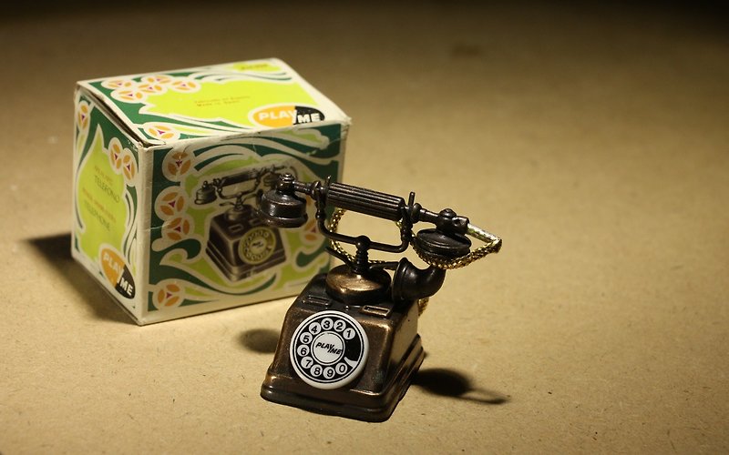 20世纪末老件 PLAYME 西班牙制古董削铅笔机 - 桌上型电话造型 - 摆饰 - 铜/黄铜 咖啡色