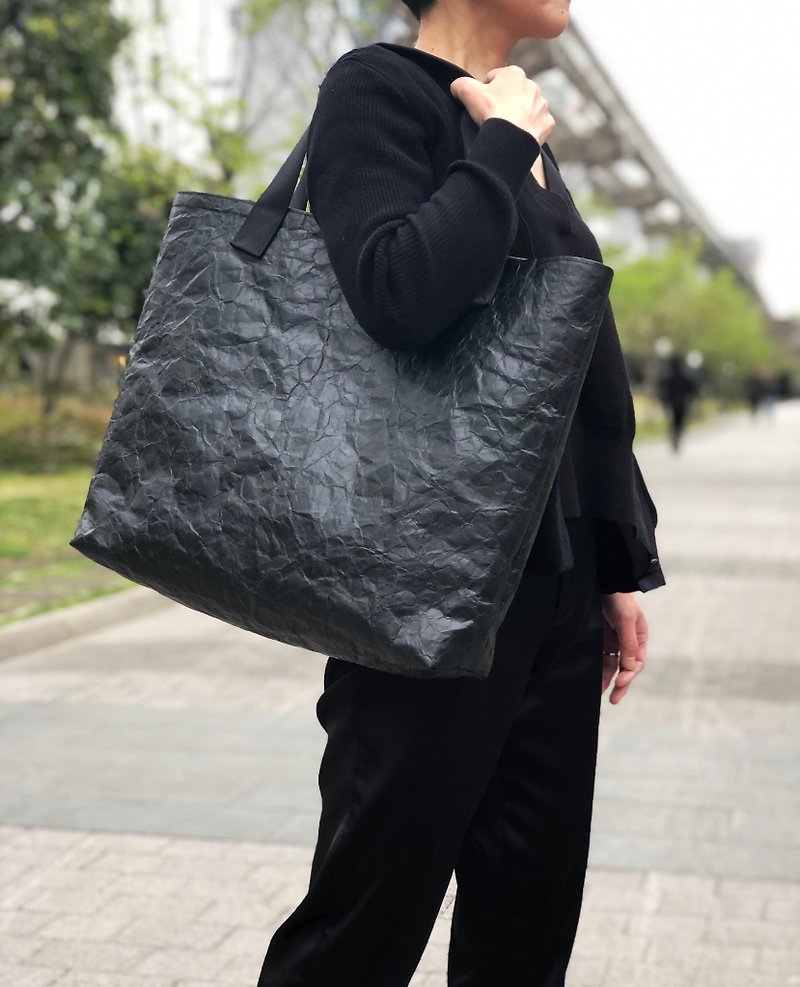 【東京発】特殊素材エコロジートートバッグ black / L - 手提包/手提袋 - 防水材质 黑色