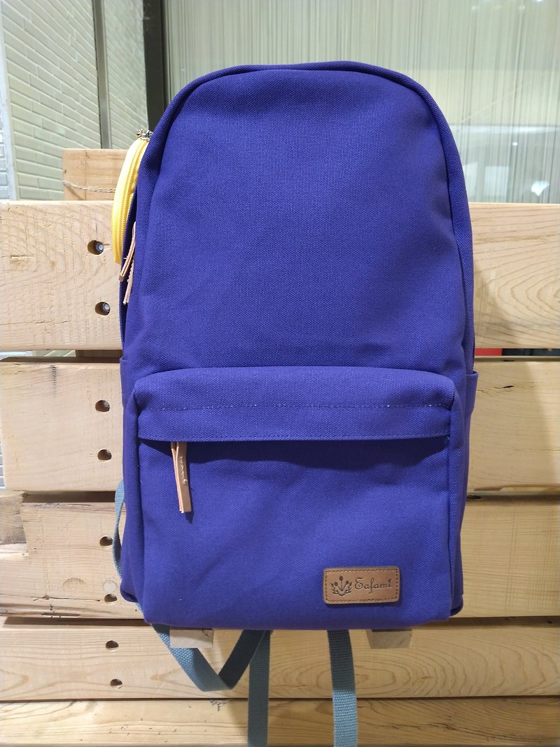 Eafami纯棉帆布多隔层笔电大背包- Sif紫(100%台湾制造) - 后背包/双肩包 - 棉．麻 紫色