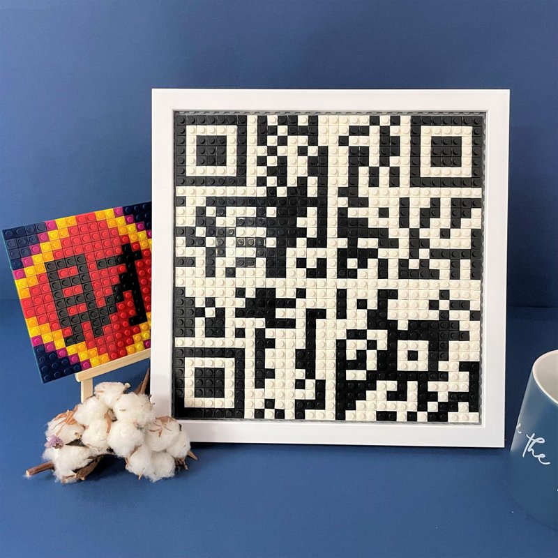 【定制 • 开店礼物】QR Code - 中型尺寸积木招牌 - 数码小物 - 塑料 蓝色