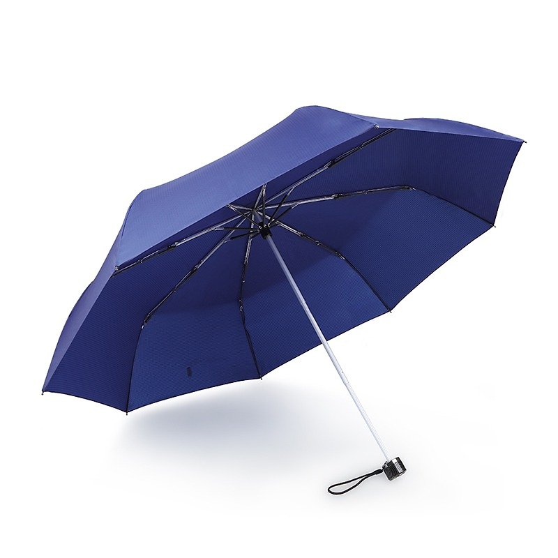 【德国kobold】抗UV防泼水遮阳三折伞-Lotus素格纹-蓝 - 雨伞/雨衣 - 其他材质 蓝色