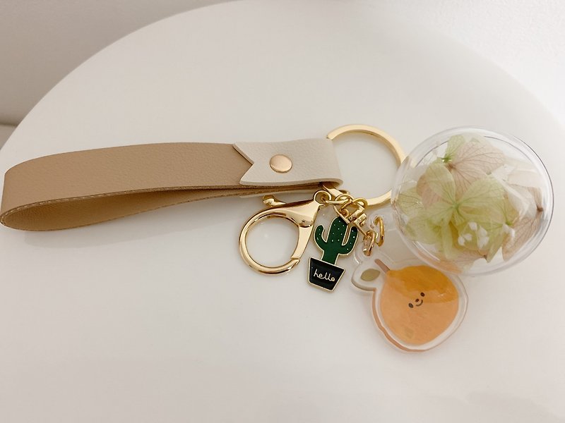 花球钥匙圈--水果系列、小废物系列 (附纸盒) - 钥匙链/钥匙包 - 植物．花 橘色