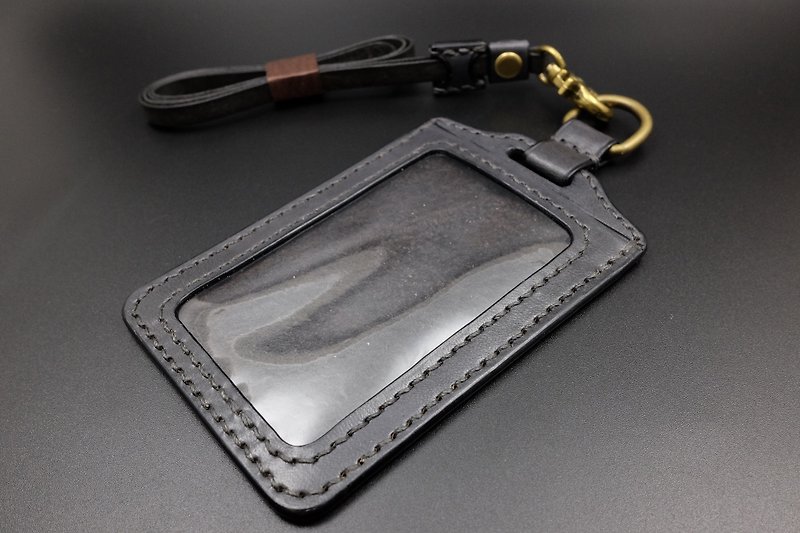 [KH] 手染灰色 - 直式证件套 (卡套,悠游卡,证件卡套) - 证件套/卡套 - 真皮 灰色