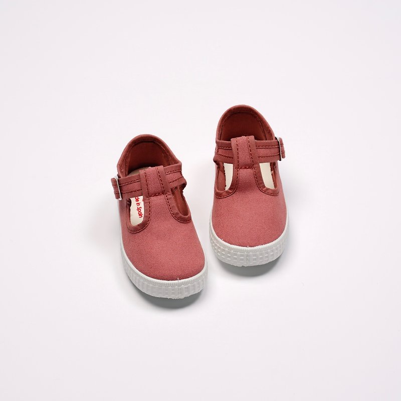 西班牙国民帆布鞋 CIENTA 51000 141 粉红色 经典布料 童鞋 T字款