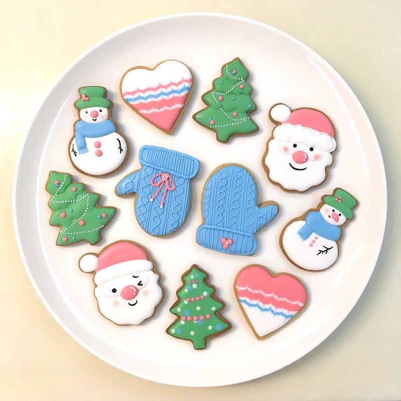 暖呼呼圣诞礼 糖霜饼干 10片组 - 手工饼干 - 新鲜食材 红色