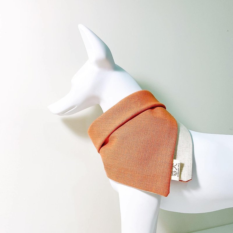 犬猫领巾- 夕阳橘