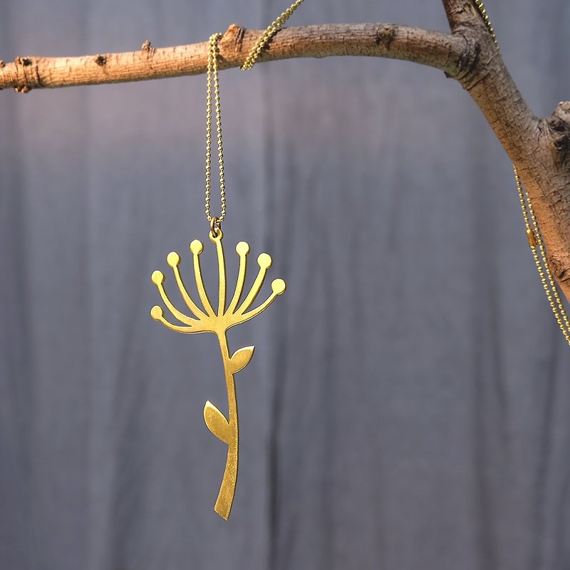 Dandelion brass necklace