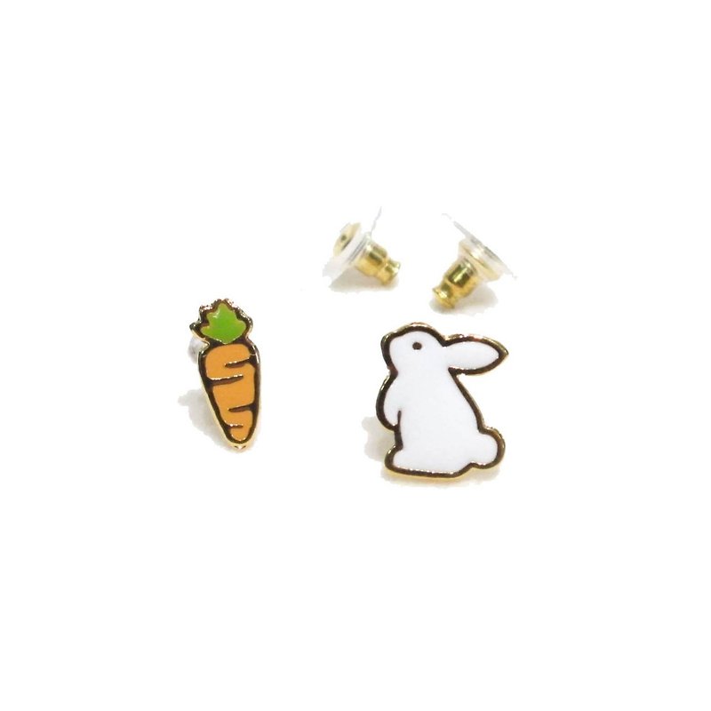 Teatime Rabbit Earring - 耳环/耳夹 - 贵金属 白色
