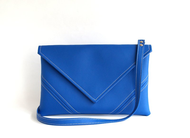 Royal Blue Crossbody Purse for Women Cross Body Clutch Bag Faux Leather Bag - 手拿包 - 人造皮革 蓝色