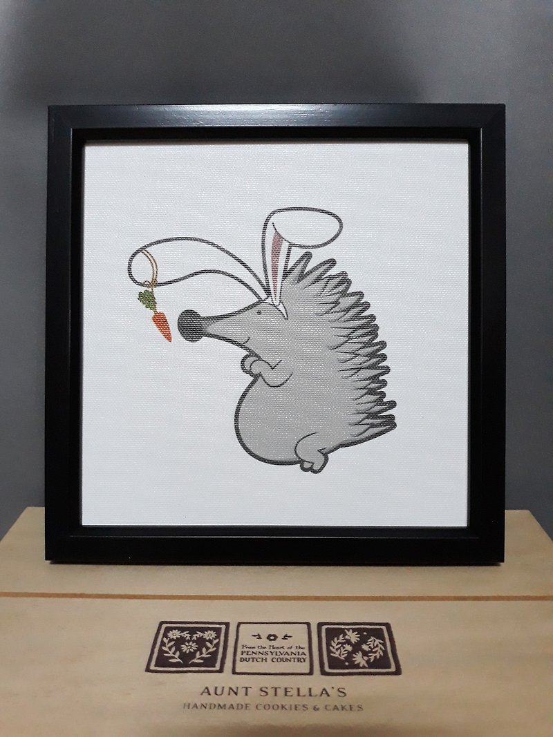 小刺猬复制画框:一个伪装兔子的动作 - 海报/装饰画/版画 - 其他材质 灰色