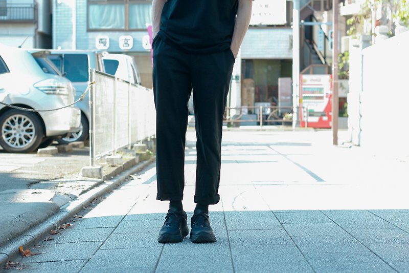 棉麻 长裤 日式 日系 - 男士长裤 - 棉．麻 黑色