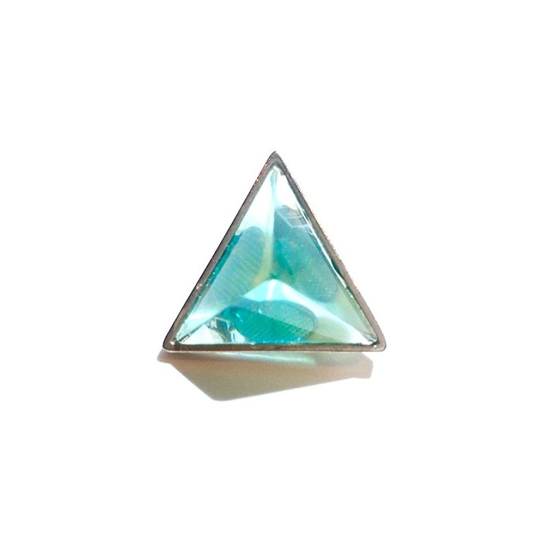 PRISMイヤリング片耳　シルバー・クリアブルー - 耳环/耳夹 - 其他金属 蓝色