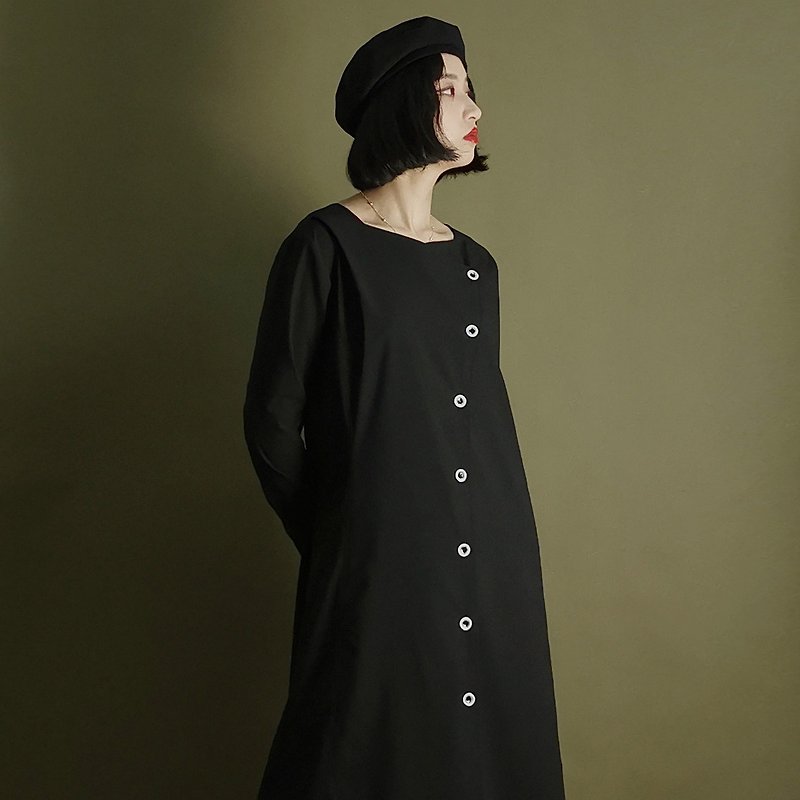 P.YELLOW | 全黑修身长款连衣裙 - 洋装/连衣裙 - 其他人造纤维 黑色