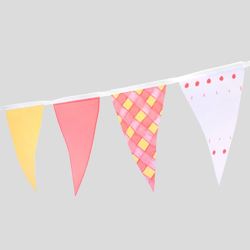 三角旗|野莓起司|夏日风 串旗 - 墙贴/壁贴 - 聚酯纤维 粉红色